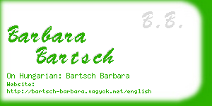 barbara bartsch business card